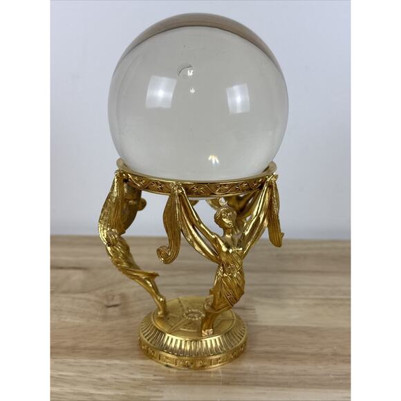 RARE Vintage Crystal Visions 1989 Franklin Mint Crystal Ball 24K Gold Plated - Picture 5 of 11